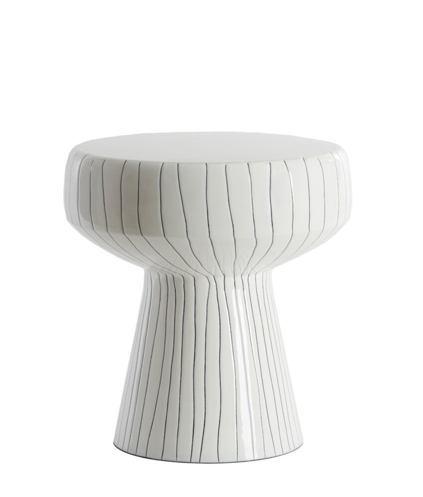 Light & Living Side table 38x42 cm DAKWA shiny white+black