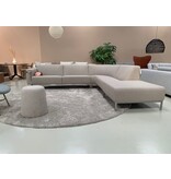 HARVINK Strakke hoekbank en poef FLINK in ploegwool van €8625 voor € 1999