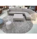 HARVINK Strakke hoekbank en poef FLINK in ploegwool van €8625 voor € 1999