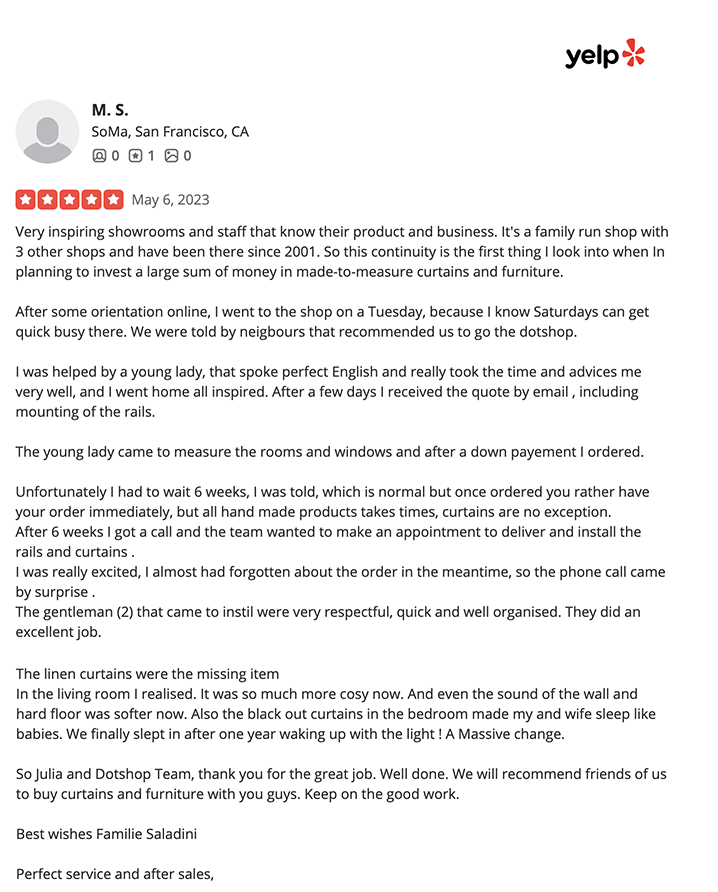 Klantenreview DOTshop Amerikaanse klanten 