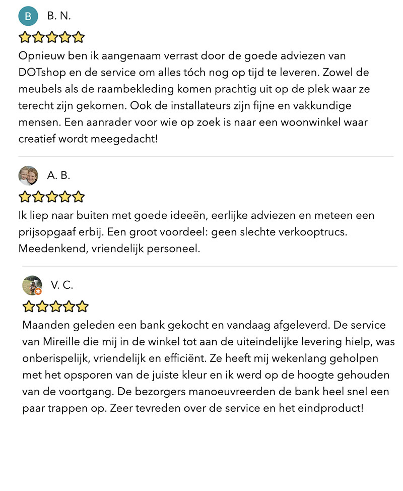 klantenbewoordeling DOTshop _Klantenreviews DOTshop