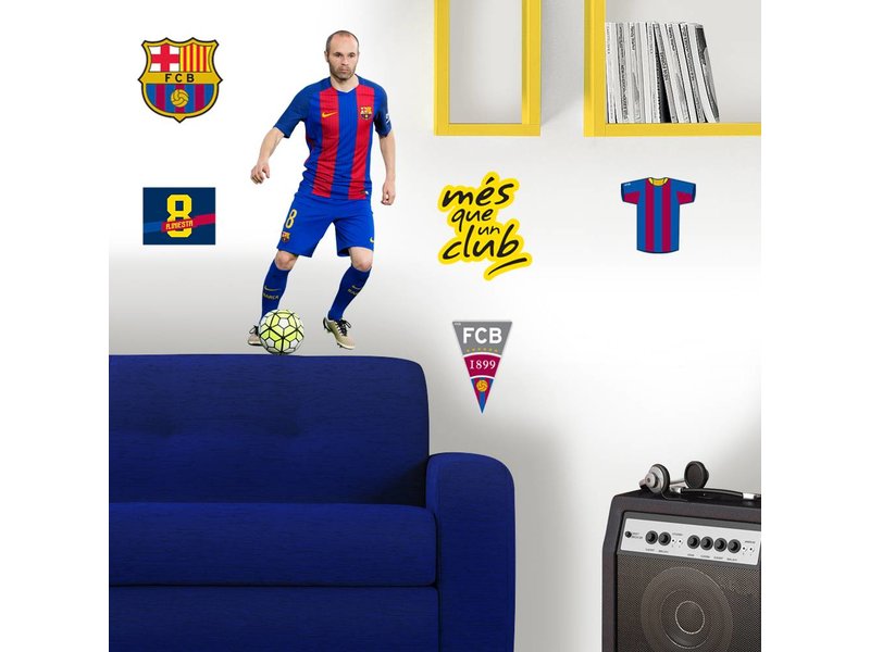 Rot Vervoer koepel FC Barcelona Iniesta - Muursticker - 70 x 50 cm - Multi - SimbaShop.nl