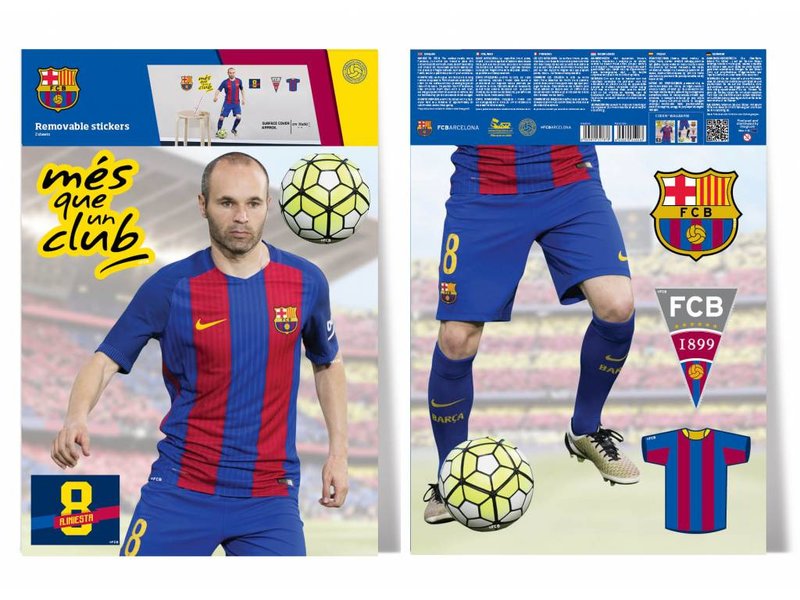 FC Barcelona Iniesta - Wandtattoo - 70 x 50 cm - Multi