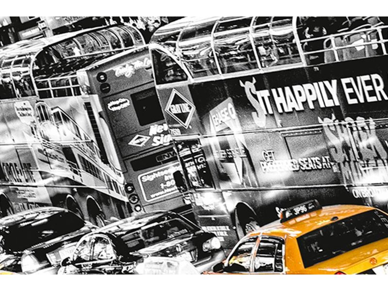 Fotobehang - Poster XXL - Cabs Queue - 175 x 115 cm - Multi