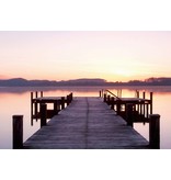 Fotobehang - Pier at Sunrise - 366 x 254 cm - Multi