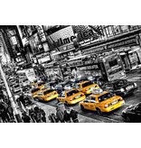 Fotobehang - New York Cabs Queue - 366 x 254 cm - Multi