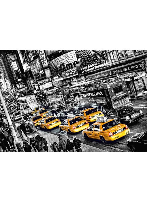 Fotobehang New York, Queue Cabs 366x254 cm