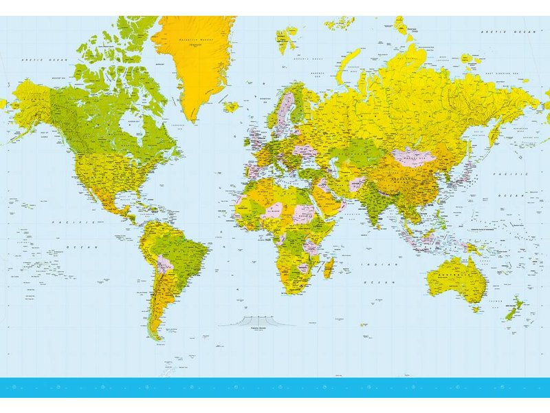 Fotobehang - Carte du monde - 366 x 254 cm - multi