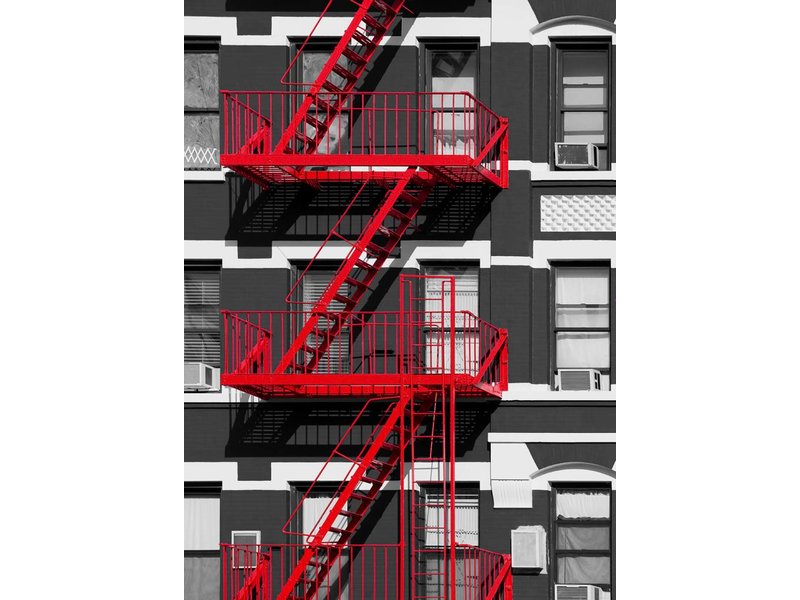 Fotobehang - Fire Escape - 183 x 254 cm - Multi-