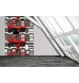 Fotobehang - Fire Escape - 183 x 254 cm - Multi-