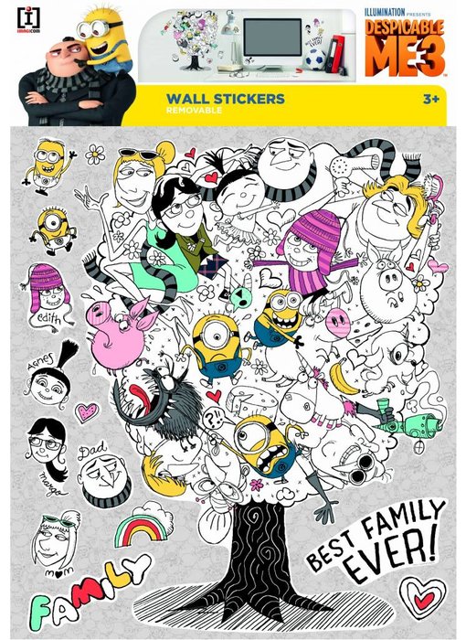 Minions Wall Decal Despicable 3 Family Tree