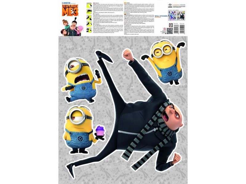 Minions Despicable 3 Bratt - Wandaufkleber - Multi