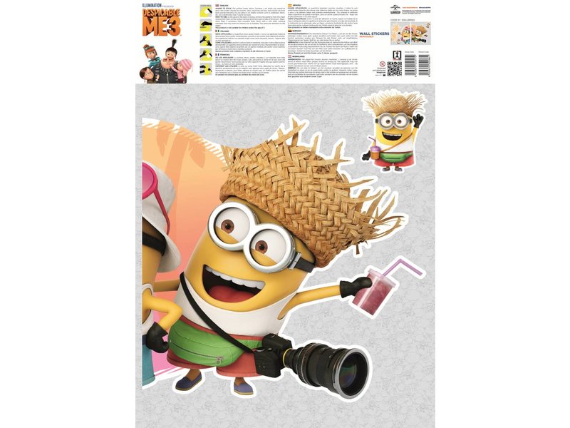 Minions Despicable 3 On vacation - Muursticker - Multi