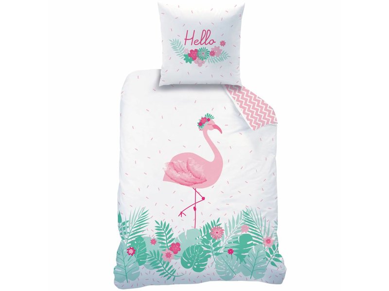 Matt & Rose Flamant rose - Bettbezug - Einzel - 140 x 200 cm - Multi