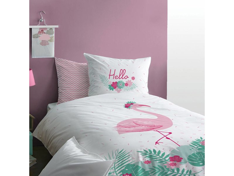 Matt & Rose Flamingo - Duvet cover - Single - 140 x 200 cm - Multi