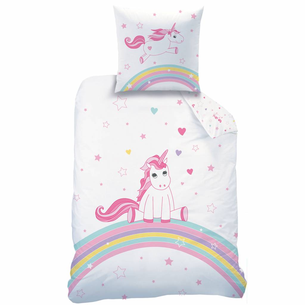 Housse de couette Unicorn- Licorne - 140x200 - 1 personne - 100