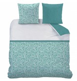 Matt & Rose Tendance Oasis - Dekbedovertrek - Lits Jumeaux - 240 x 220 cm - Turquoise, wit - Inclusief 2 kussenslopen