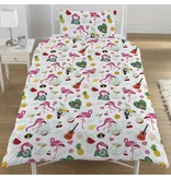 Emoji Flamingo - Bettbezug - Einzel - 135 x 200 cm - Multi