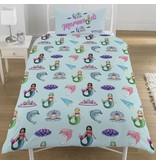 Unicorns & Mermaids - Dekbedovertrek - Eenpersoons - 135 x 200 cm - Roze