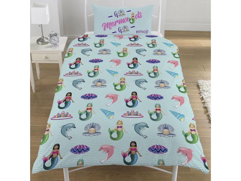 Emoji Unicorns & Mermaids - Duvet cover - Single - 135 x 200 cm - Pink