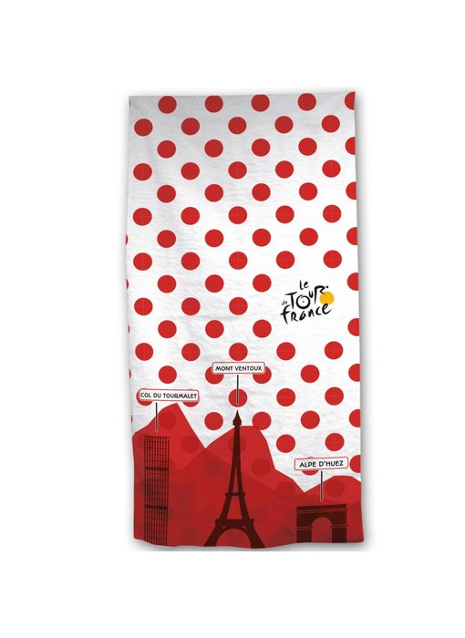 Tour de France Serviette de plage Maillot blanc à Pois rouges 70 x 140 cm