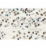 Fotobehang Chaises de plage - 4 pièces - 368 x 254 cm - Multi