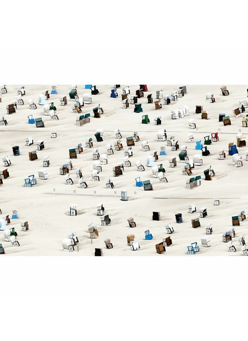 Fotobehang Chaises de plage 4 pièces 368x254cm