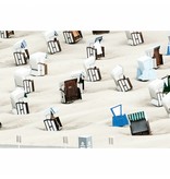 Fotobehang Chaises de plage - 4 pièces - 368 x 254 cm - Multi