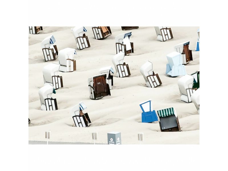 Fotobehang Chaises de plage - 4 pièces - 368 x 254 cm - Multi