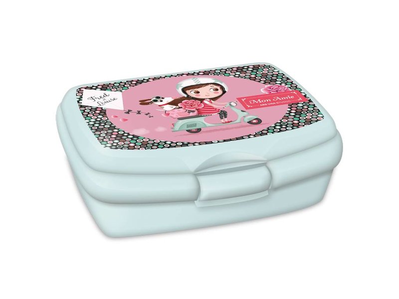 Mon Amie Scooter- Lunchbox - 14 x 10 cm - Hellblau