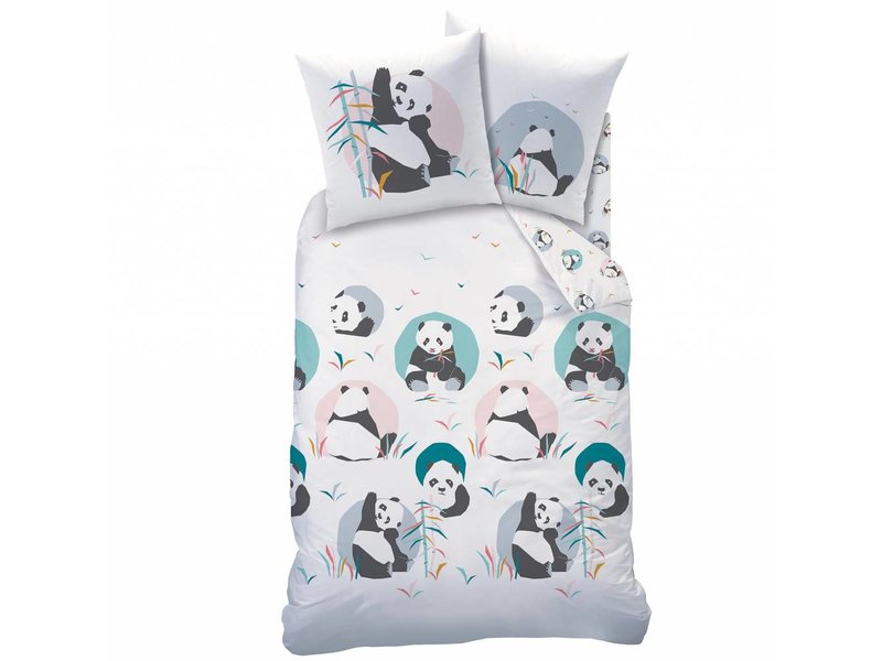 Matt & Rose Panda - Housse de couette - Seul - 140 x 200 cm - Multi