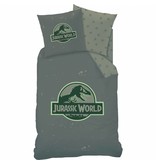 Jurassic World Logo - Dekbedovertrek - Eenpersoons - 140 x 200 cm - Groen