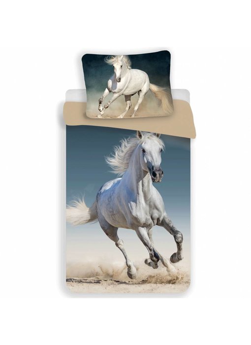 Animal Pictures Dekbedovertrek  Wit Paard 140 x 200 cm Katoen
