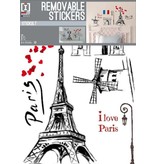 Parijs Vinyl - muursticker - Multi