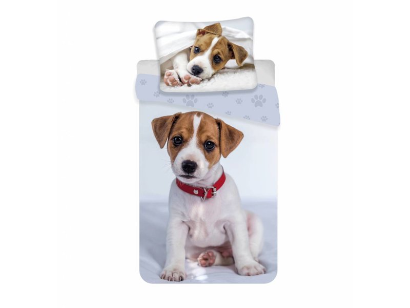 Animal Pictures Puppy - Duvet cover - Single - 140 x 200 cm - Gray