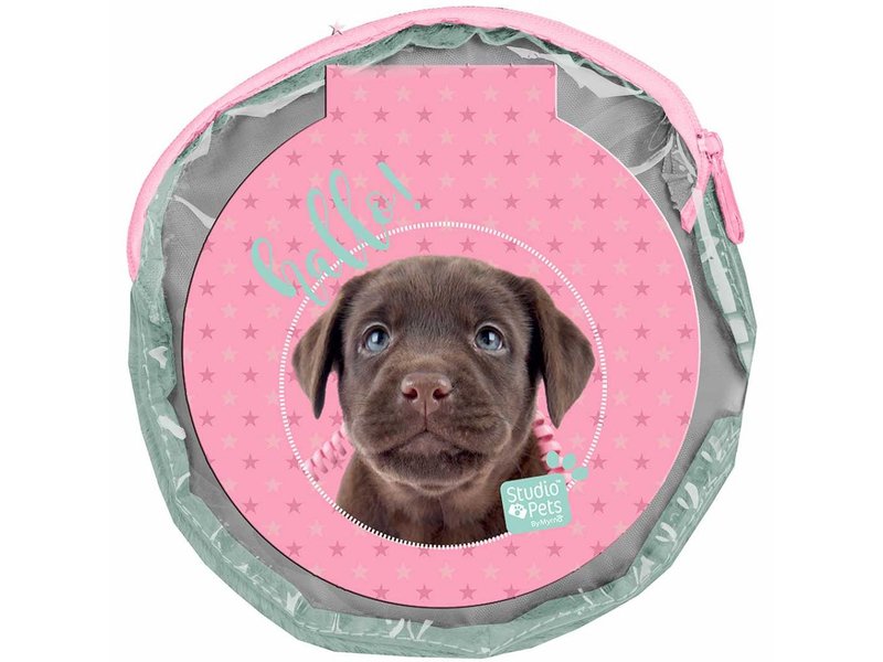 Studio Pets Making Fun Today - plush round pouch - including 2 notebooks - 13x13cm