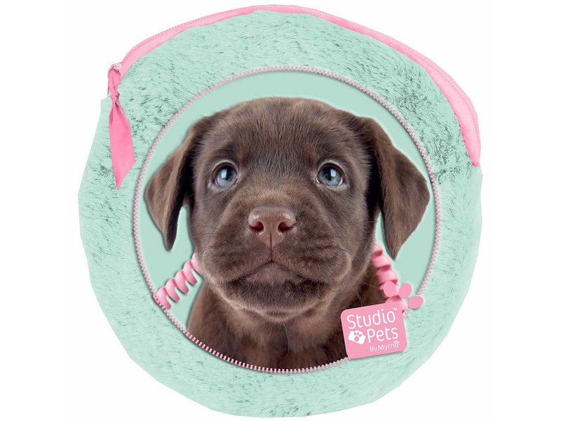 Studio Pets Making Fun Today - plush round pouch - including 2 notebooks - 13x13cm