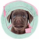 Plush round puppy case including 2 notebooks - 13x13cm