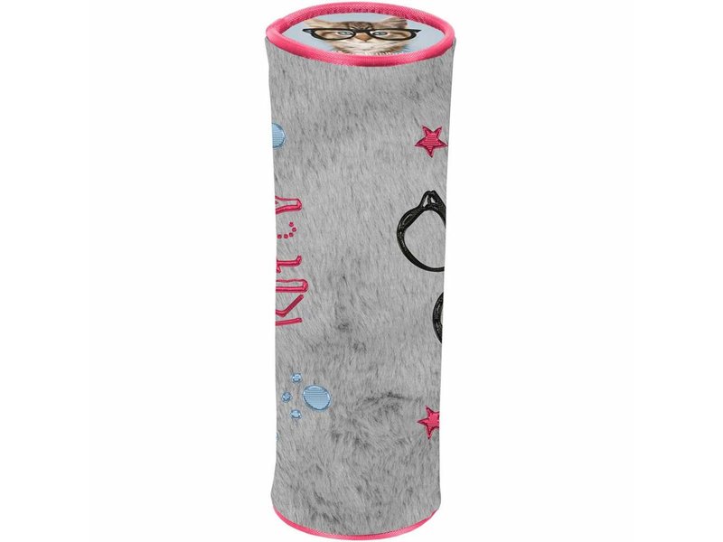 Rachael Hale Clever Kitty - Pluche etui - 19 x 6 cm - Grijs