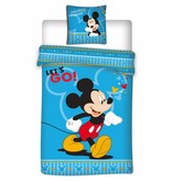Disney Mickey Mouse Let's Go - Housse de couette - Seul- 140 x 200 cm - Bleu