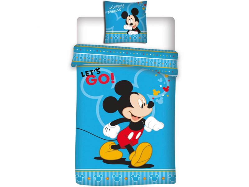 Disney Mickey Mouse Let's Go - Bettbezug - Einzel - 140 x 200 cm - Blau
