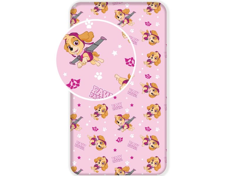 PAW Patrol Skye - Fitted sheet - Single - 90 x 200 cm - Pink