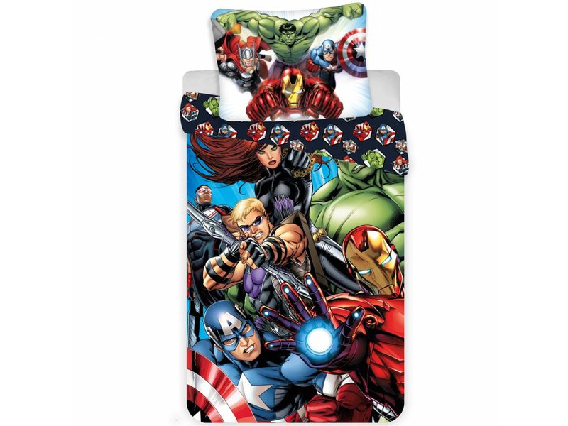 Marvel Avenger Dekbedovertrek Superhelden 140x200 70x90cm Marvel Avengers Superheroes Duvet Cover Single 140 X 200 Cm Multi