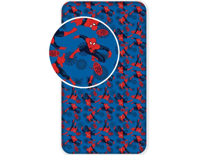 SpiderMan Go Spidey - Drap housse - Seul - 90 x 200 cm - Bleu