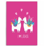 Lama - Fleece Decke - 130 x 160 cm - Rosa