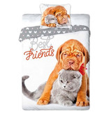 Animal Pictures Cat & Dog - Duvet cover - 140 x 200 cm - Multi