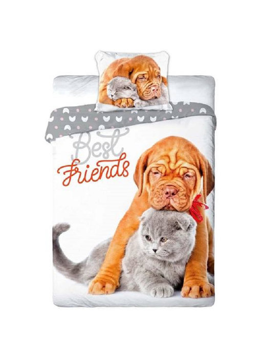 Animal Pictures Housse de couette Cat & Dog 140x200 + 70x90cm