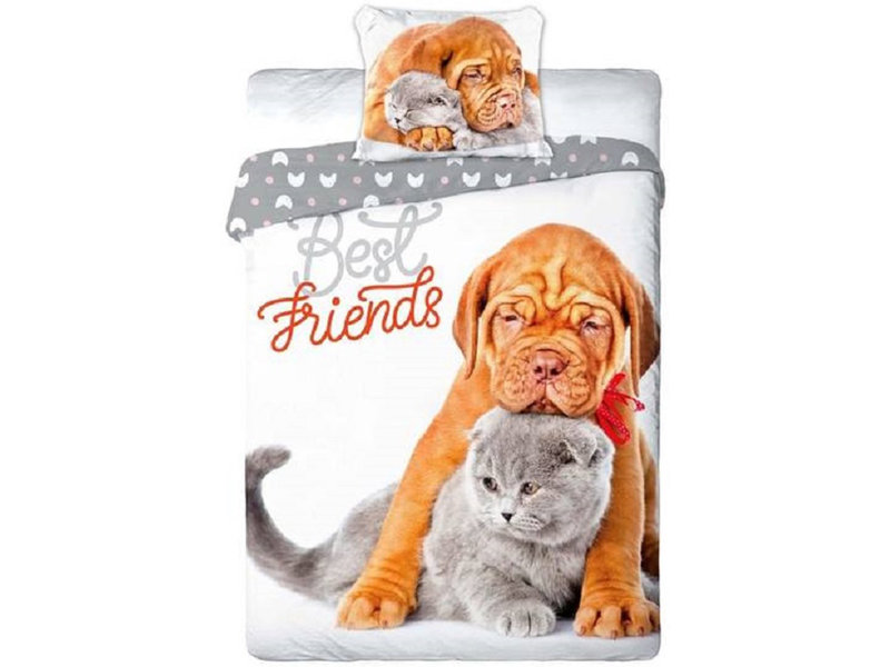 Animal Pictures Cat & Dog - Duvet cover - 140 x 200 cm - Multi