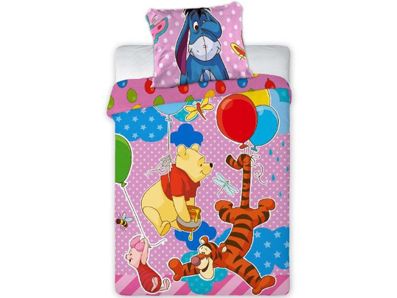 Disney Winnie the Pooh Party - BABY Bettbezug - 100 x 135 cm - Roza