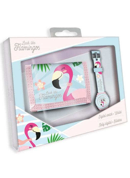 Flamingo Ensemble portefeuille + montre